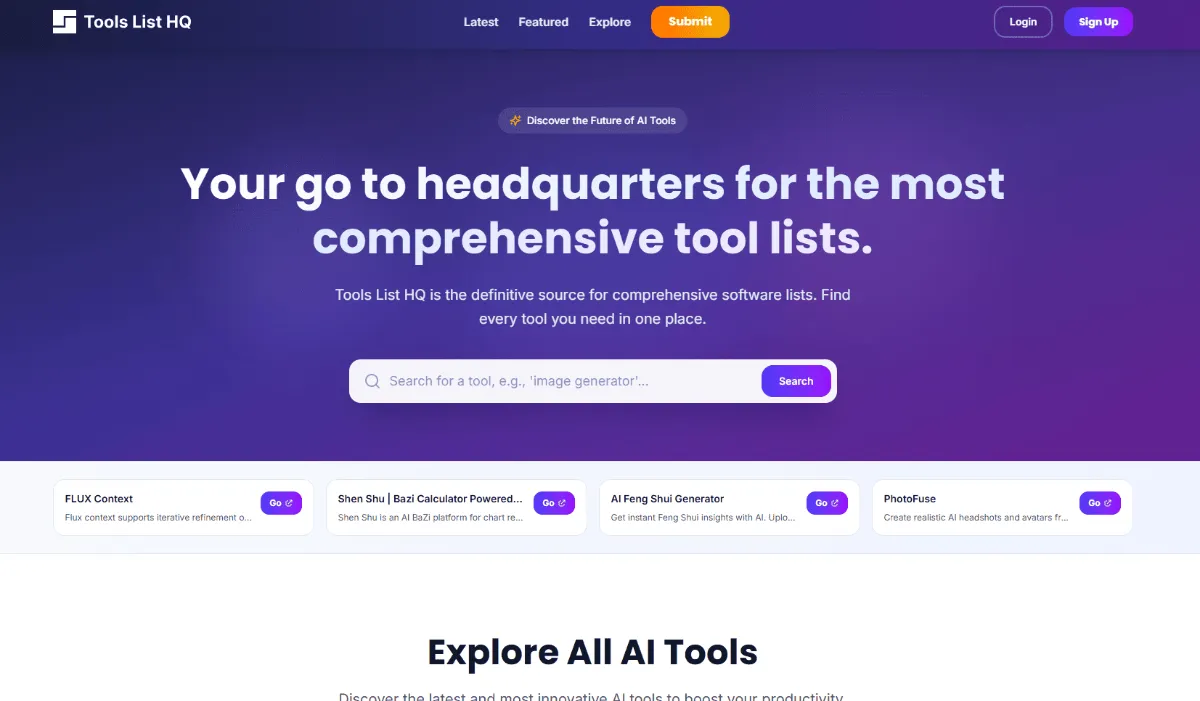 Tools List HQ