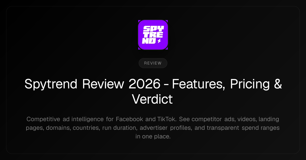 Spytrend Review 2026 - Features, Pricing & Verdict Spytrend Review 2026 - Features, Pricing & Verdict